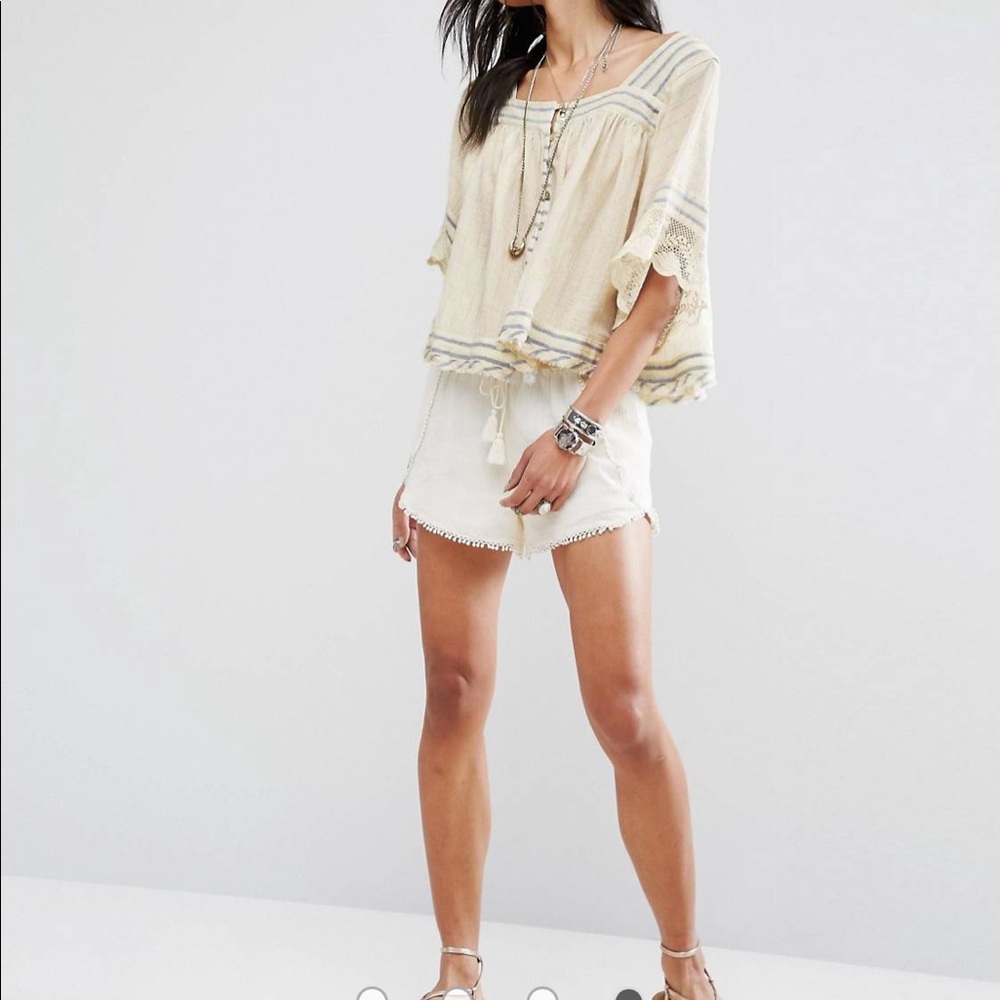 Free People See Saw Top With Glitter Thread Detailing